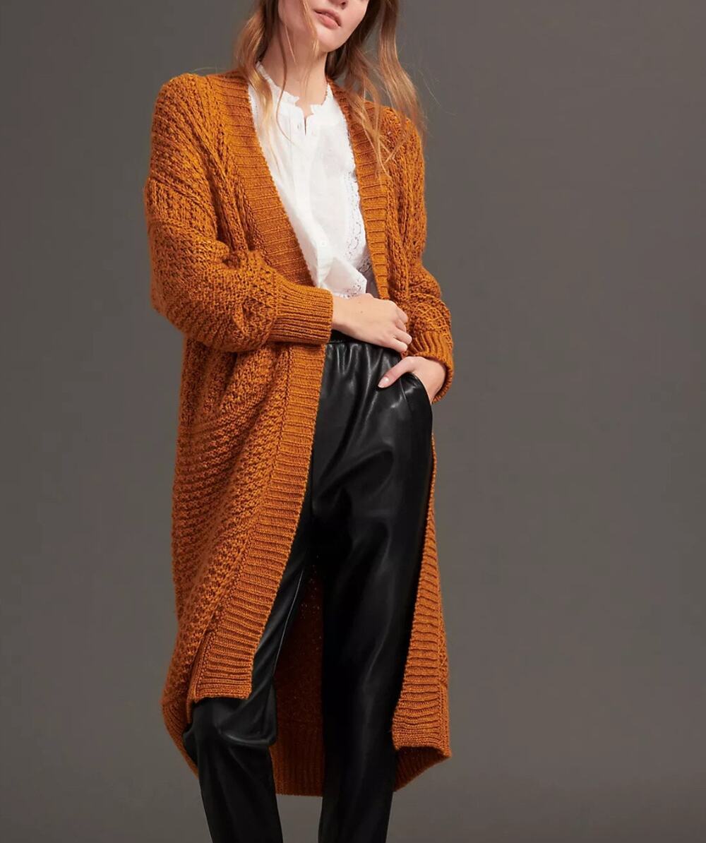 Anthropologie Selene Open Front Cardigan Sweater Size L